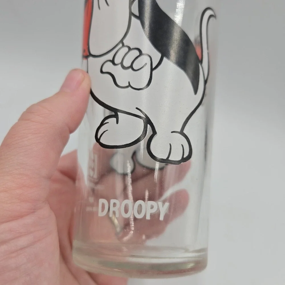 Droopy Pepsi Collector Series 1975 Drinking Clear Glass MGM Inc Vintage